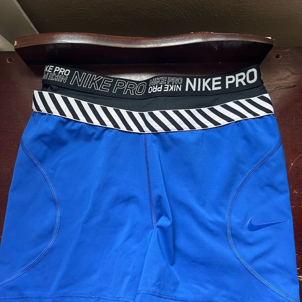 Nike Hypercool Blue Shorts with Black and White Waistband